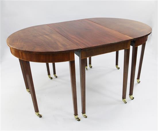 George III and later mahogany extending dining table, extended 7ft 4in. x 3ft 4.5in. x 2ft 6.5in.